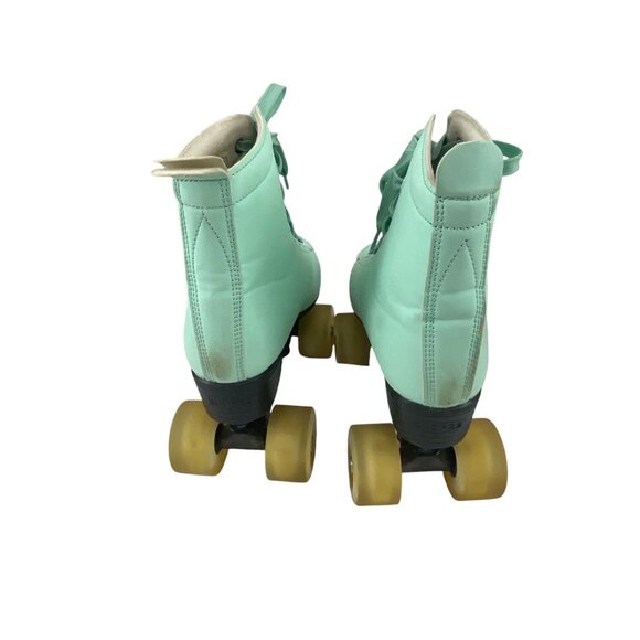 Women's Roller Skates Light Up Skating Shoes 8 Mint Green PU Leather Quad Roller - Picture 3 of 5